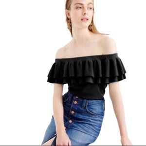 J. Crew Off-the-shoulder Ruffle Sweater